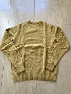 無印良品　洗えるミドルゲージクルーネックセーター　Sサイズ　マスタード