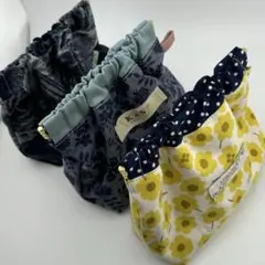 12cm バネ口ポーチ 3点セット｜リバティ生地1点入り｜ハンドメイド