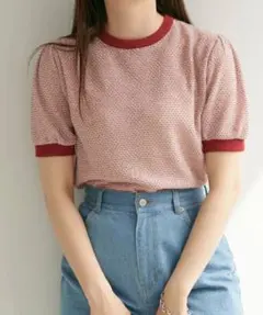 TINA:JOJUN/ラーベン編み半袖ニット