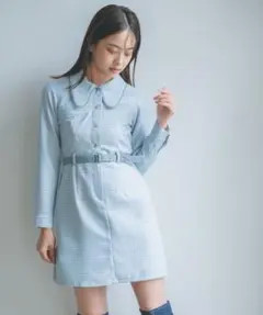 レディアゼル（REDYAZEL）ブルー/チェック柄/ミニワンピース