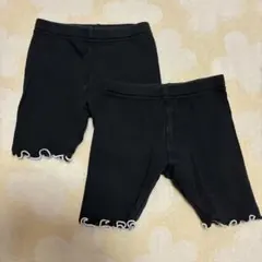 西松屋 黒 五分丈 レギンス 90サイズ 2着セット