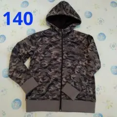 キッズ 迷彩 パーカー アウター 裏起毛 140