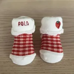 POLO 赤いチェック柄 ベビー靴下