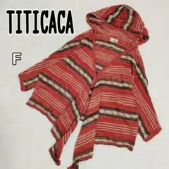 チチカカ サマーニットパーカー カーディガン エスニック レッド F k5425