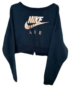 NIKE AIR クロップドスウェット トレーナー ブラック