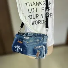 ☆デニムリメイク☆ボストンバッグ(レギュラーサイズ)❥ハンドメイド