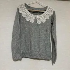 rashika fille グレー ニットセーター レース襟