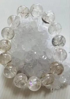 ［天然石］ホワイトルチルインクォーツ　15㎜　虹があります