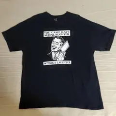 ブラックユーモア グラフィックTシャツ バンT風 黒