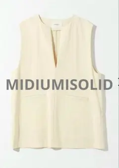 【MIDIUMISOLID】 バックスリットノースリーブプルオーバー アイボリー