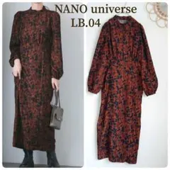NANO universe　LB.04/花柄ワンピース　Iラインシルエット