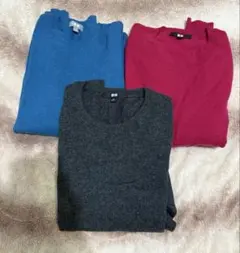 ユニクロ　カシミヤ100% クルーネックセーター　3枚セット