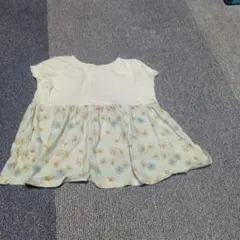 花柄 切り替え 半袖Tシャツ キッズ