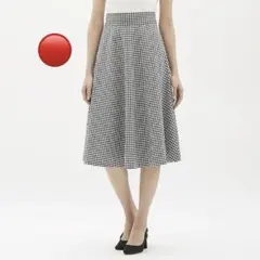 GU フレアミディスカート　スカート　ボトムス　ギンガム　チェック　レディース