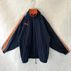 【PUMA】日本製 プージャー ジャージ S〜M 紺✖️オレンジ ビッグロゴのサムネイル