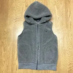 ジムフレックス フード付き 暖かボアベスト ジップアップ