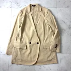 22SS セオリー 0 リネン混 ダブルブレスト ジャケット ベージュ クランチ