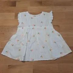 petit main 女の子夏服 120cm 刺繍入りコットンブラウス