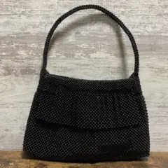 OS22 【レトロ/美品】ビーズバッグ ハンドバッグ ブラック フォーマル