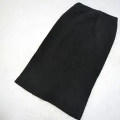 ラムウール100%【RUDY DUE】美シルエット ニットタイトスカート 黒 S