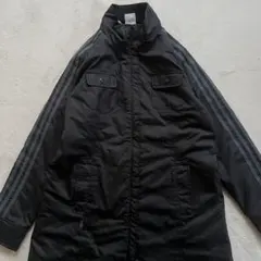 adidas アディダス L ジャケット 中綿 黒ブラック スリーストライプ