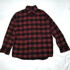 ユニクロ チェック柄長袖ネルシャツ メンズLL