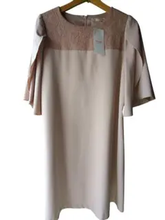 ​【新品タグ付】ビームスハート レースコンビドレス ワンピース ピンクベージュ