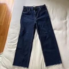 ZARA ダークブルー ワイドレッグデニム