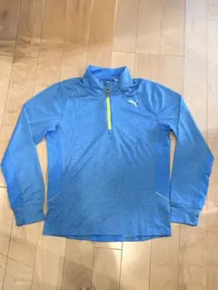 PUMA ハーフジップ ロングスリーブ ランニングウェア S 青