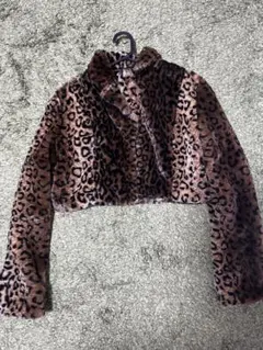 レオパード柄 クロップドファージャケット