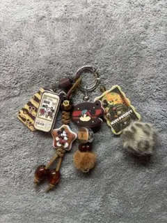 ミッキーとクマのファー付きキーホルダー