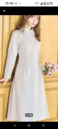 トッコクローゼット　２ＷＡＹビジューレース襟付きダンボールワンピース