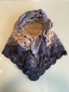 三角バレエショール　1000m糸　綿100% 海外輸入糸　大判　グラデーション