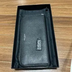 SAINT LAURENT 長財布 ブラック レザー - メルカリ