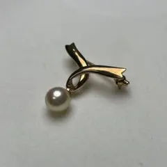 ミキモト アコヤ真珠 ブローチ 7.2mm K18