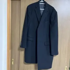 UNIQLO 黒のチェスターコート シングルブレスト