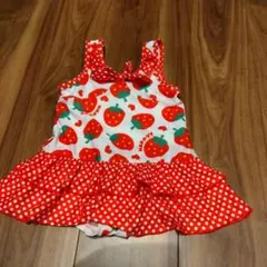 いちご柄フリル水着 95cm