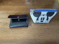 ミッキーマウス ポーチとレザー小物入れセット