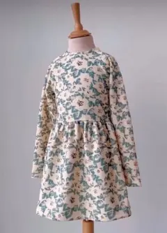 プチバトー 花柄長袖ワンピース