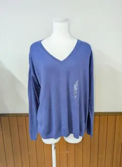 新品　UNIQLO　コットンブレンドVネックリラックスセーター 　U0508