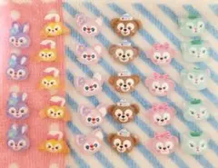 ダッフィーフレンズ ネイルパーツ セット 29個 暗闇で発光