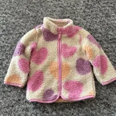 H&M kids フリースジャケット ハート模様 90cm