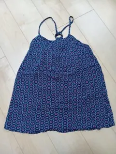 幾何学模様のキャミソール ネイビー×ピンク