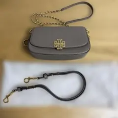 [美品]Tory Burchグレー レザー チェーンショルダーバッグ