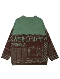 アメリ NEWS PAPER JACQUARED KNIT TOP