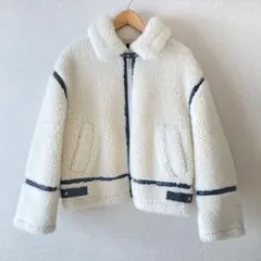 【美品】ZARA ボアジャケット アイボリー