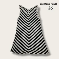 GEROGES RECH 総リネン　Vボーダー　チュニック　トップス　　36のサムネイル