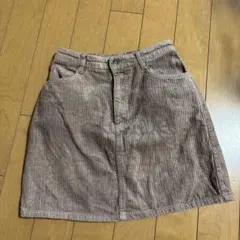 コーディロイ　ミニスカート　ブラウン