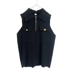 tal.by yumi しまむら【M】新品 未使用 ハーフ ジップ ベスト 黒