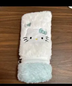 ハローキティ ポーチ 水色ファスナー付き